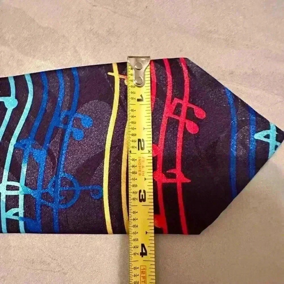 Beautiful Vintage Steven Harris Musical Note Print Tie 4in At Widest - Picture 6 of 6
